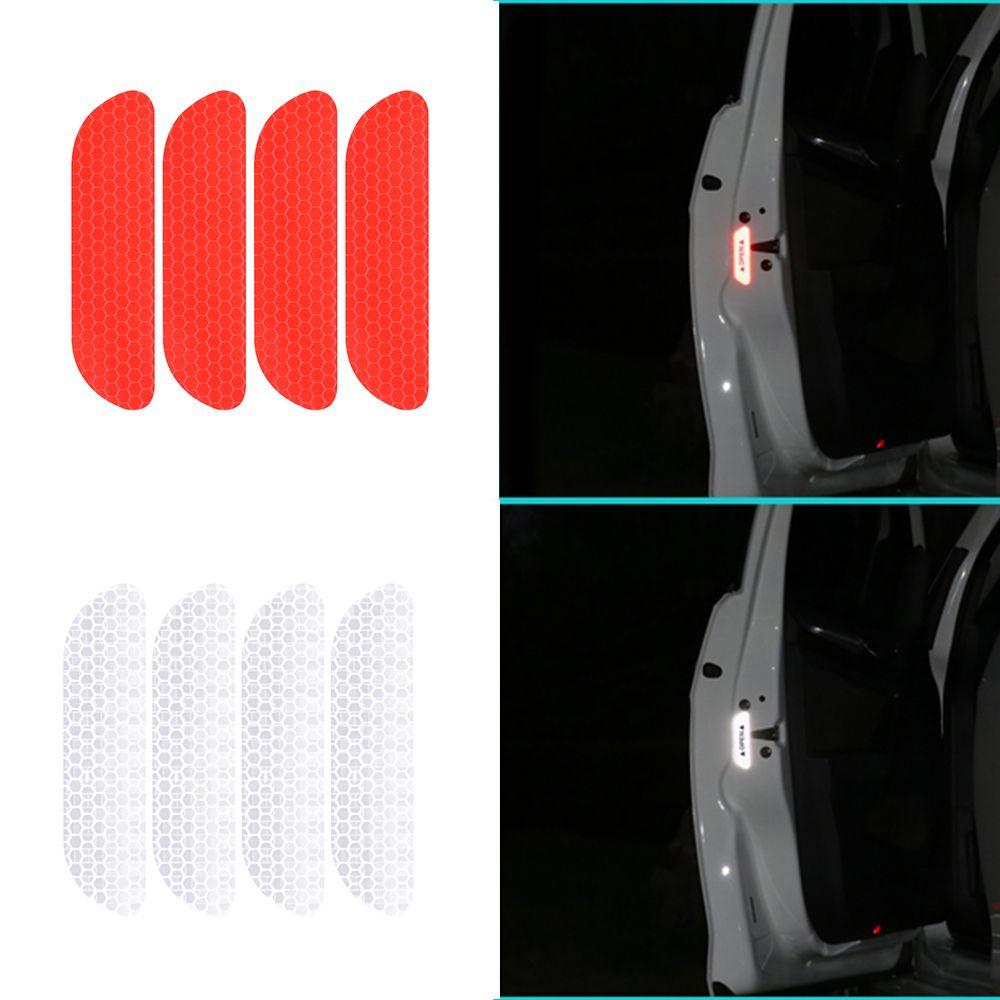 4Pcs Universal Auto Car Door Open Sticker Reflective Tape Safety Warning Decal