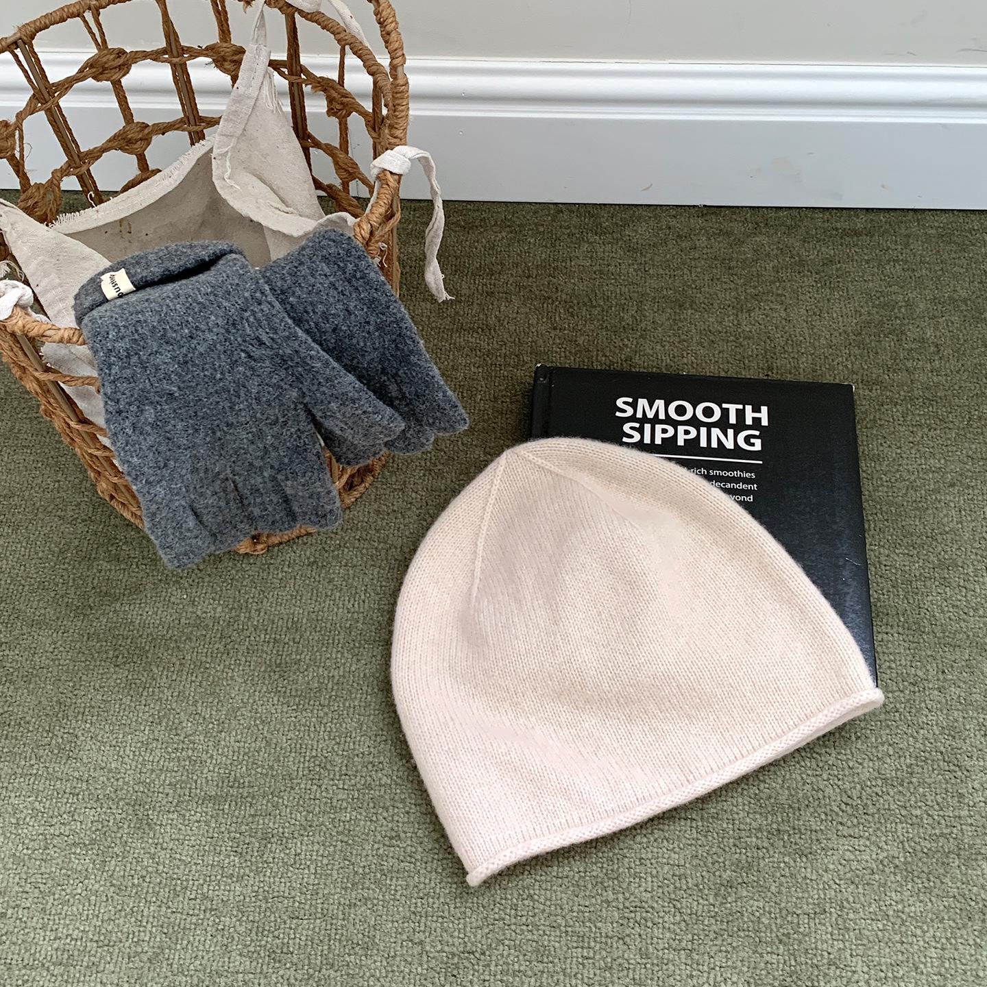 Unisex Pure Wool Knit Beanie: Warm Slouchy Hat for Autumn & Winter, European & American COS Style 100% Wool покинуть белый
