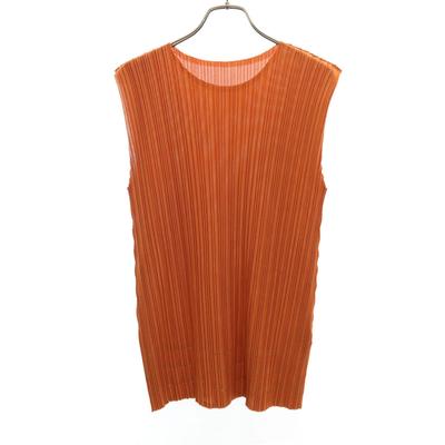 PLEATS PLEASE Made In Japan No Sleeve Pleated Cut 3 Isseimi Sunburn Women Used