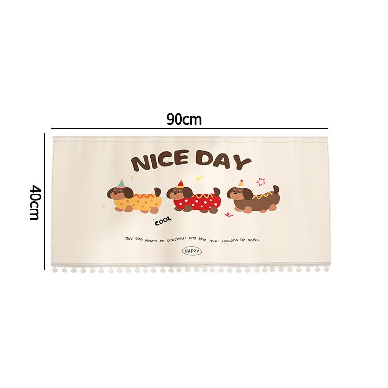 Cartoon Door Curtain Hanging Half-curtain Cute Kitchen Partition Air Conditioner Dustproof Cover Wind Blocking Curtain