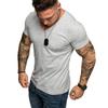 Lässiges Herren einfarbiges Kurzarm V-Ausschnitt Slim Fit Fitness T-Shirt Bluse Top