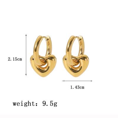 Boucles d'oreilles créoles en acier inoxydable en forme de cœur d'amour Exquises Mode romantique Haute qualité Cadeau pour femmes Cadeau