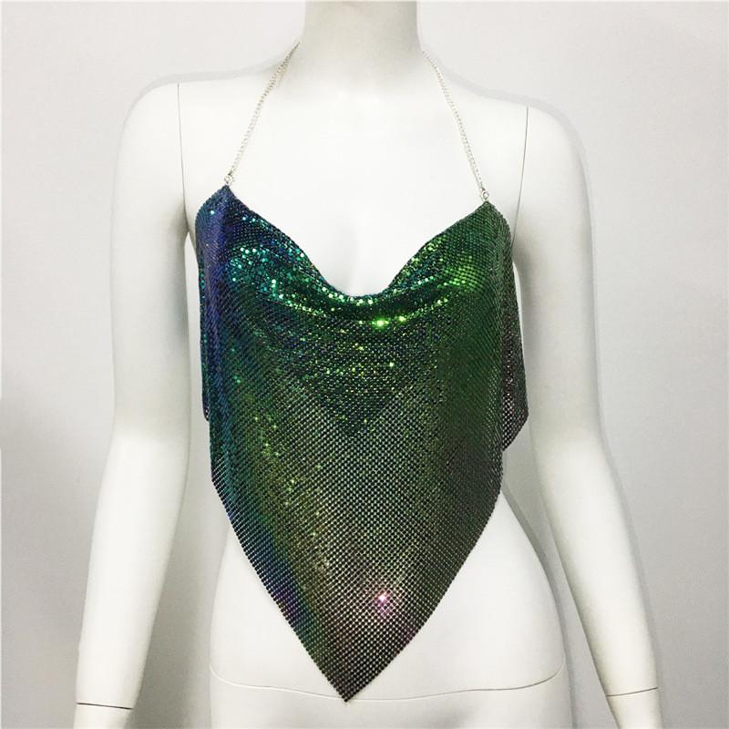 Metallic Leopard Print Crop Top With Sequins For Streetwear Women Fall Edition