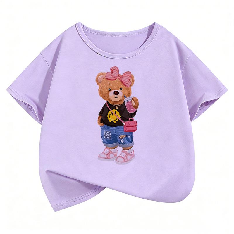 Graphic 2026 Y2k Hip Hop Bear Funny T Shirts Kids Children's T-shirt Short Sleeve Boys Girls Summer Spring Casual Top Tee Shirt