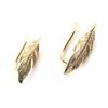 Les Trésors De Lily [N1803] - Gold Plated 'Gold Leaf' Earrings - 15x5 Mm