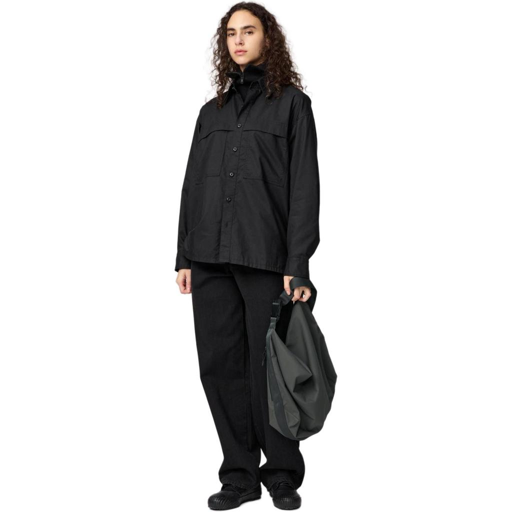 Uniqlo U Series Solid Color Loose Fit Work Long Sleeve Shirt Men shirts Black 480652-09