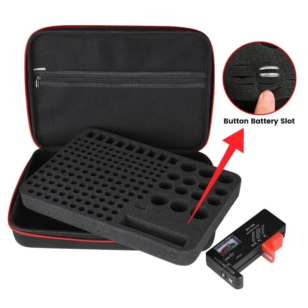 Portable Waterproof Battery Organizer Universal Shockproof Storage Box Large Capacity Protective Case Travel