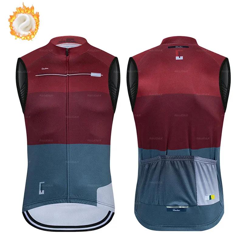 Winter Thermal Fleece Cycling Vest New Raudax Team Winter Sleeveless Cycling Vest MTB Road Bike Cycling Tops Warm Cycling Jacket