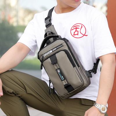 Multifunction CrossbodyBag Mens USBCharging ChestPack Short Trip Messengers Chest Bag Waterproof LargeCapacity Shoulder Bag Male