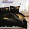 Black Cat Pattern Bedding Quilt Set Quilt Cover Pillowcase Home Decoration Birthday Gift (1 * Duvet Cover + 2 * Pillowcase, Without Core)