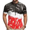 Men's Round Neck Printed Short Sleeve Cycling Jersey Breathable Quick Dry Zipper Front Lightweight Sportswear for Outdoor Riding