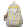Student School Bag Women's Striped Print Backpack Large Capacity Backpack