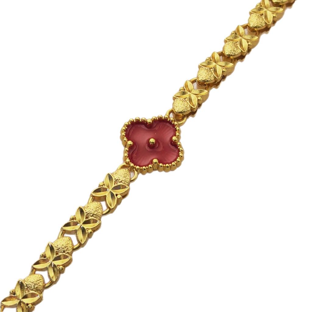 Korean Double-Sided Four-Leaf Clover Gold Bracelet for Women - Trendy, Sweet Fashion Jewelry