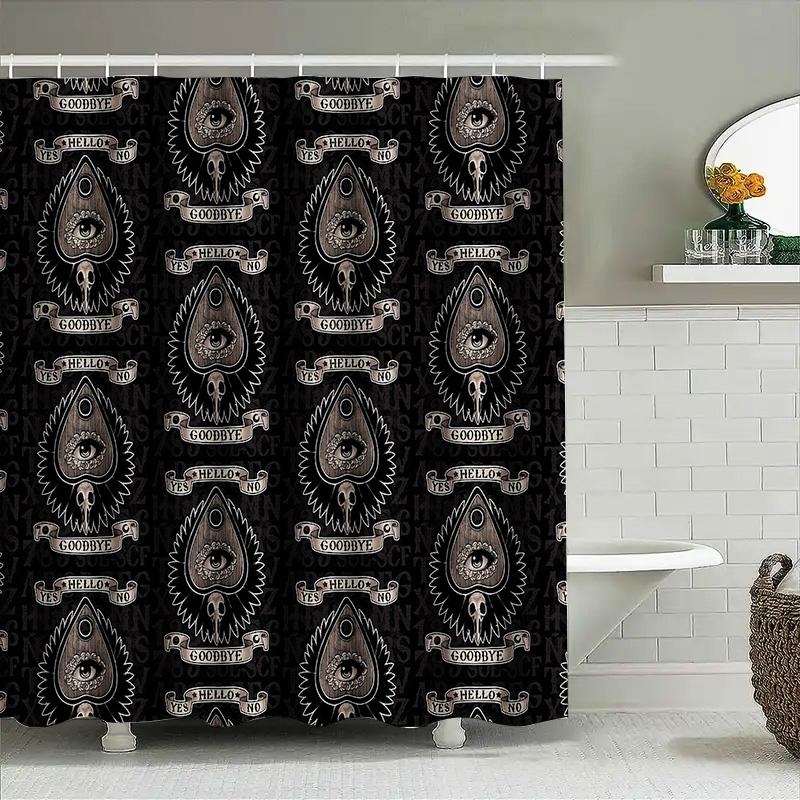 Gothic Horror Shower Curtain Spooky Witchy Macabre Halloween Decor Room Dark Aesthetic Tapestry Paranormal Occult Home Bathroom