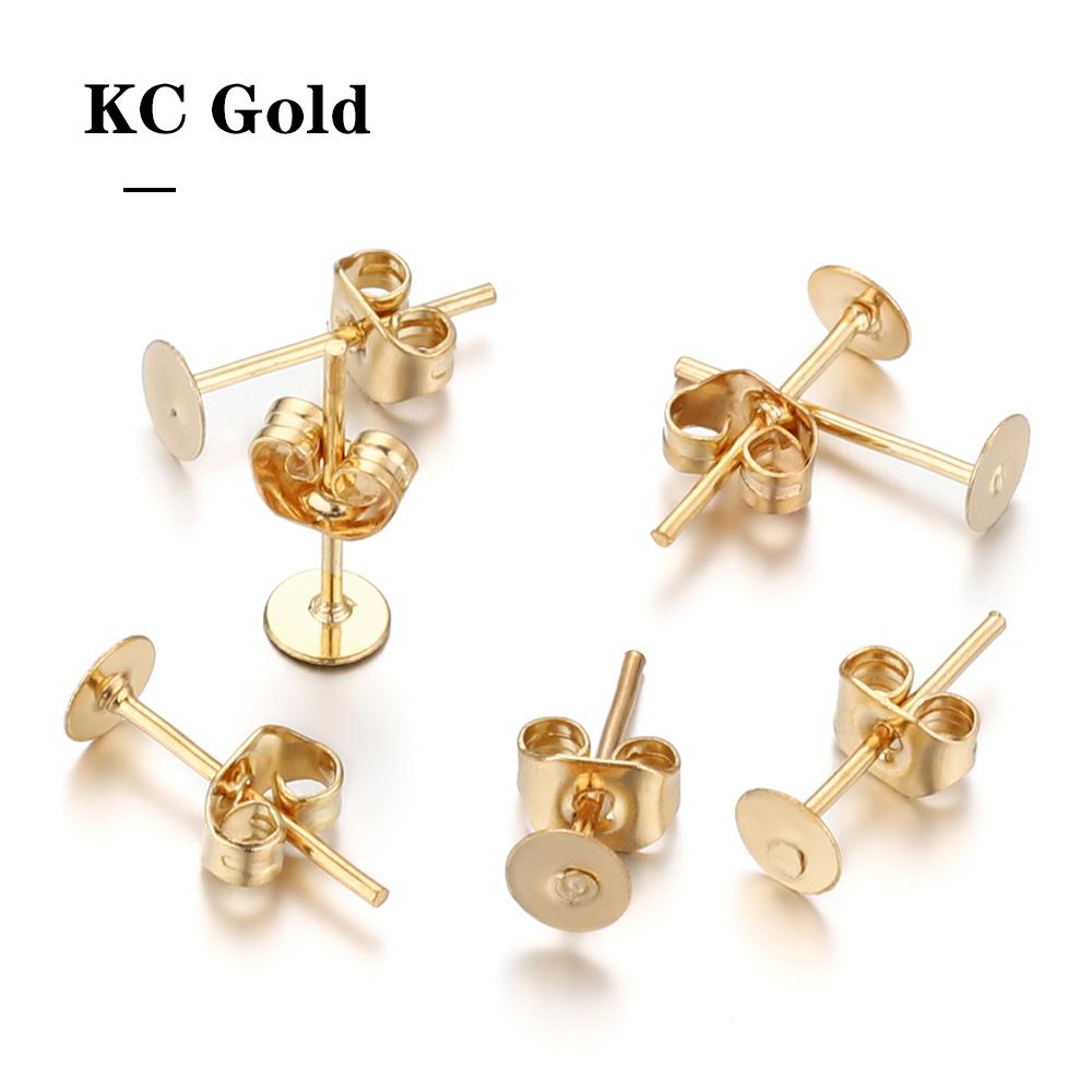 100 Stück Ohrstecker Basis Rohlinge Stifte Ohrstecker Basis Set Pins Mit Ohrrücken Ohrstecker für DIY Schmuckherstellung Findings Zubehör