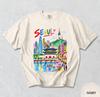 Seoul T-Shirt, Gyeongbokgung N Seoul Tower Sketch, Colorful Korea City Graphic Tee, Comfort Colors® Travel Souvenir Gift