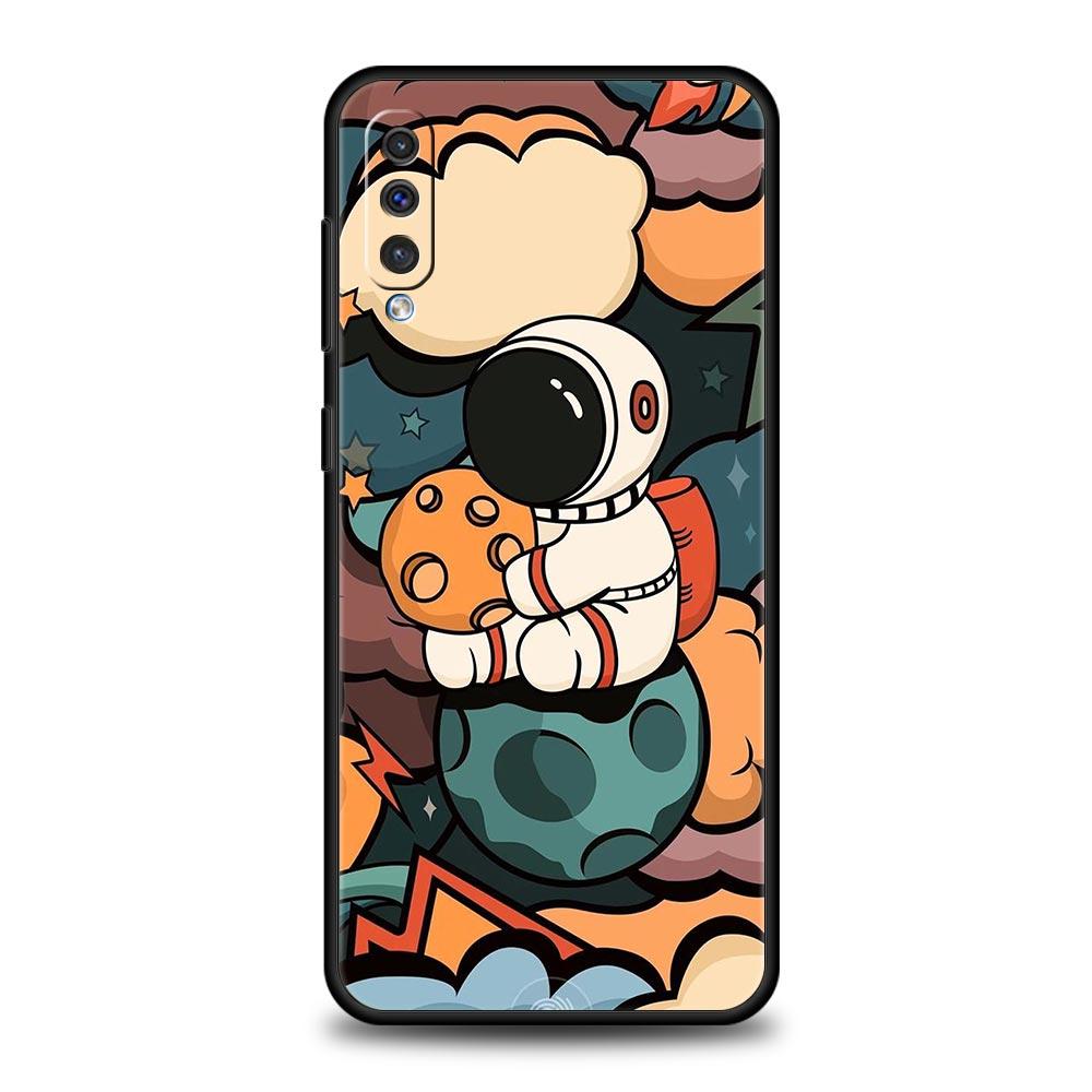 Cartoon Cute Cosmonaut Phone Case for Samsung Galaxy A56 A36 A26 A16 A34 A24 A42 A22 A20 A12 A40 A30 A10 5G Soft TPU Cover Shell