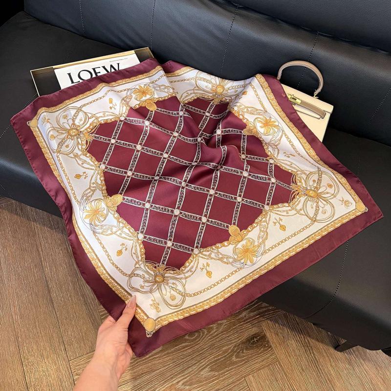 New 71 * 71cm Korean version small square scarf women's silk scarf spring and summer thin sunscreen scarf neck protection tied bag headband scarf