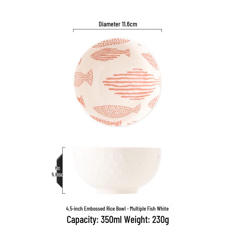 

Di Rui En Japanese Embossed 4.5-inch Ceramic Bowls 4.5 inch (2-pack)