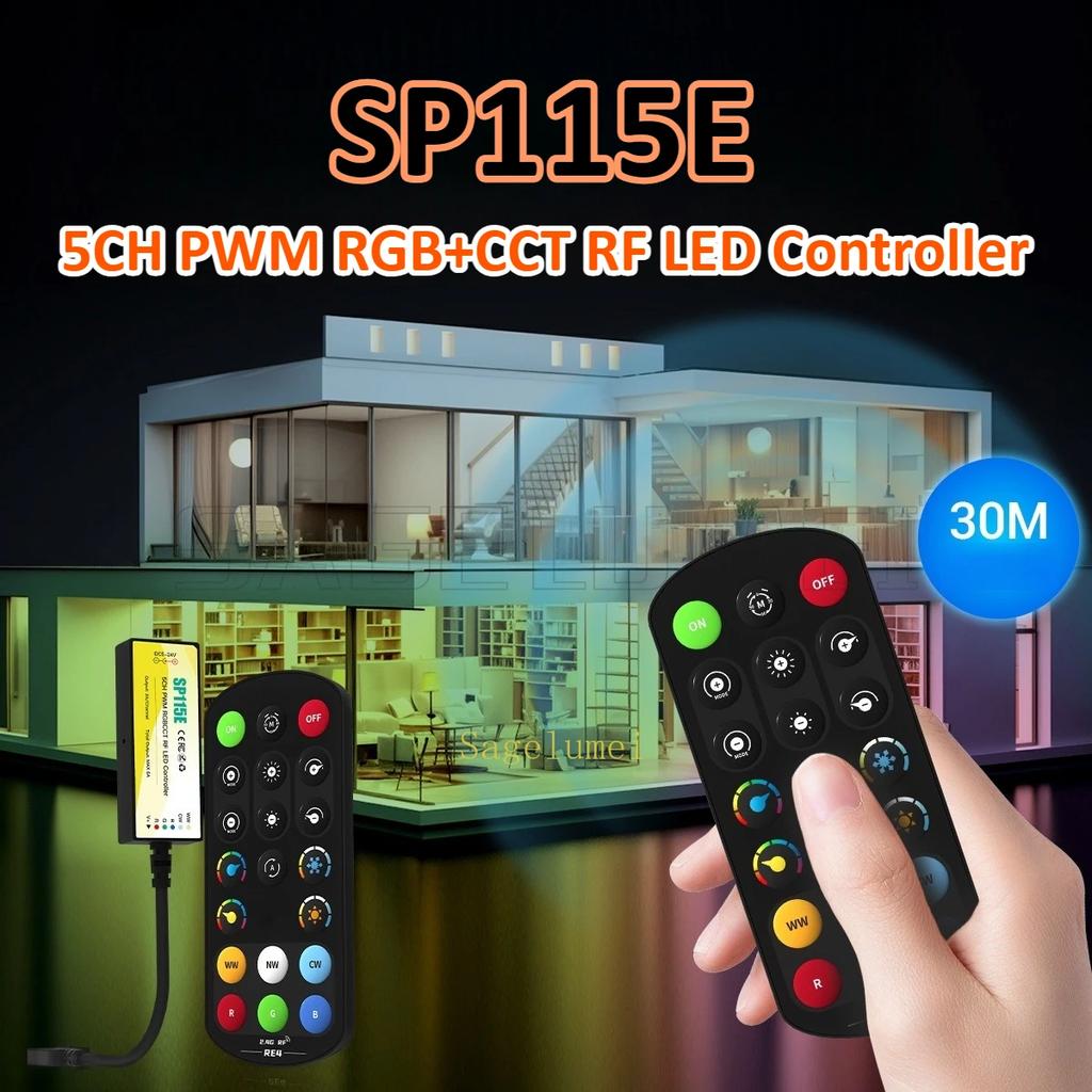 SP111E/SP112E/SP113E/SP114E/SP115E PWM RF LED Controller 2.4G RF Remote RE1 RE2 RE3 RE4 For Single Color CCT RGB RGBW RGBCCT LED