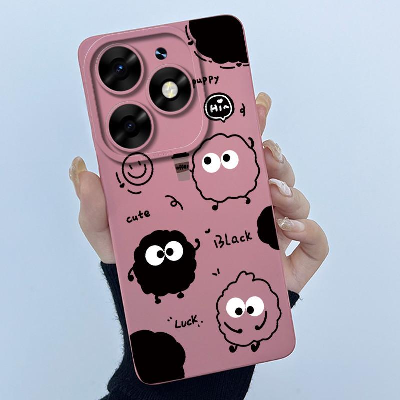 

For Itel S23+ S23 Plus Case Liquid Soft Silicone TPU Shockproof Capa Lovely Cat Cartoon Flower Back Cover For Itel S681LN Bumper ITEL S23 Plus