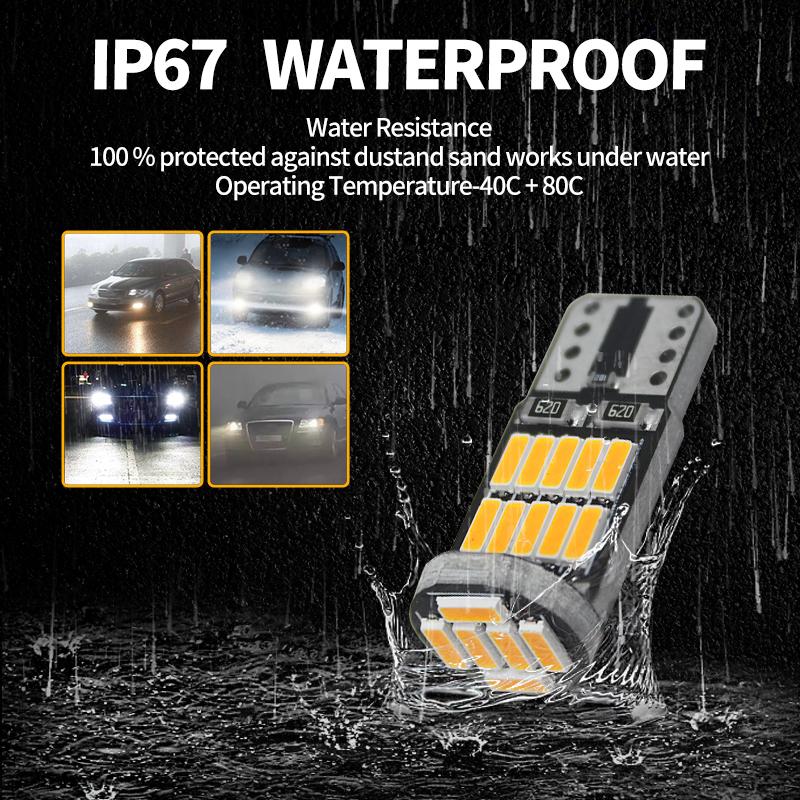 5PCS T10 W5W Led Bulbs Canbus 4014 26SMD Car Interior Dome Reading License Plate Light Signal Lamp 6000K Bulbs 7