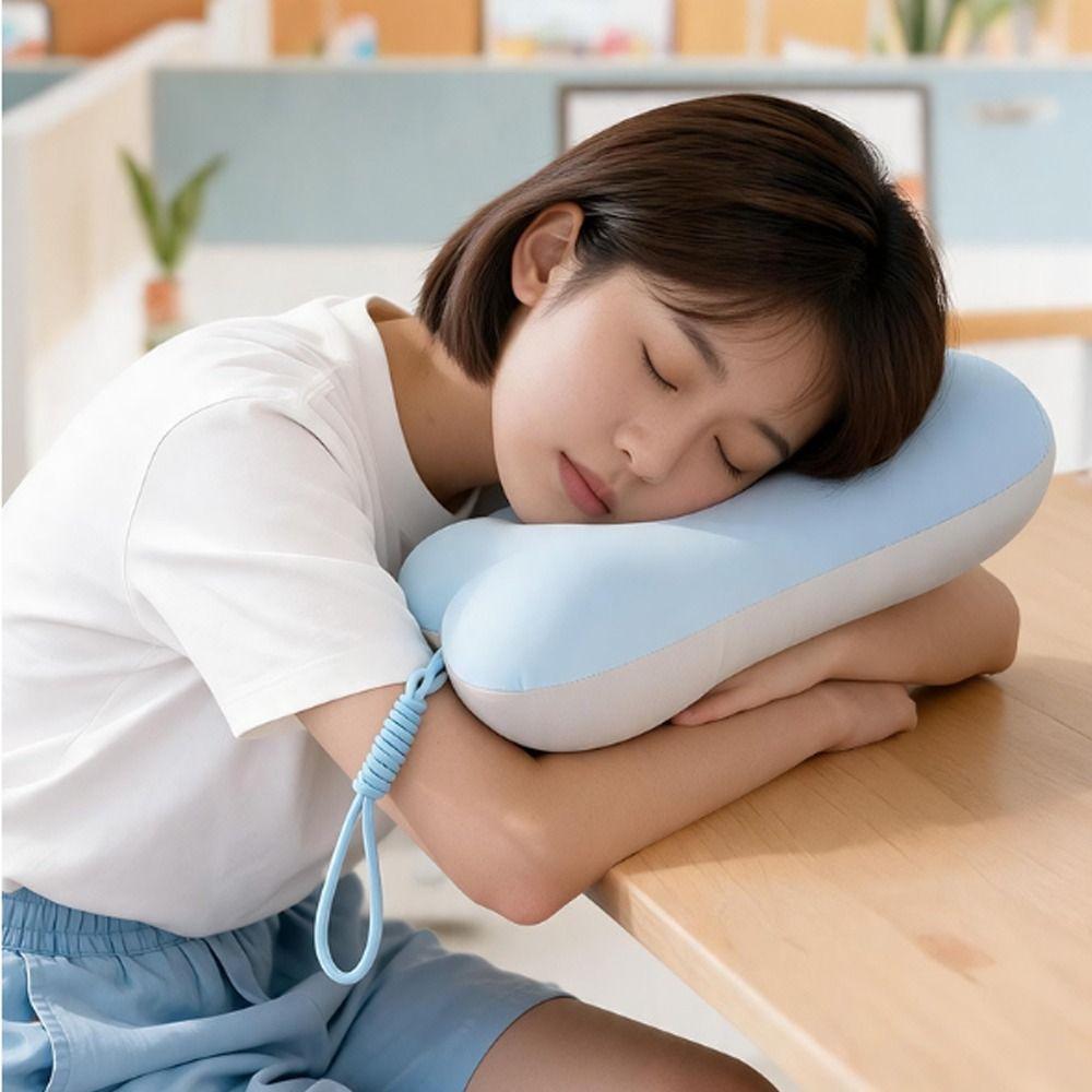 Ergonomic Nap Pillow Breathable Fabric Desk Pillow Durable Neck Cushion Travel Use