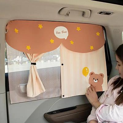Multiple Patterns Cute Cartoon Car Side Window Sun Shade Magnetic Windshield Sunshade Foldable Rear Side Auto Window Cover Kids