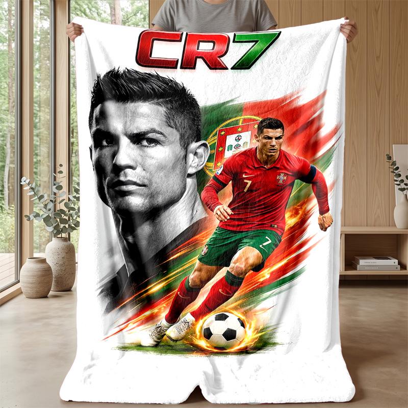 Coperta Tema Cristiano Ronaldo Morbida Coperta in Flanella Morbida Coperta Plaid Peluche Coperta Accogliente per Divano Letto per Arredamento Casa