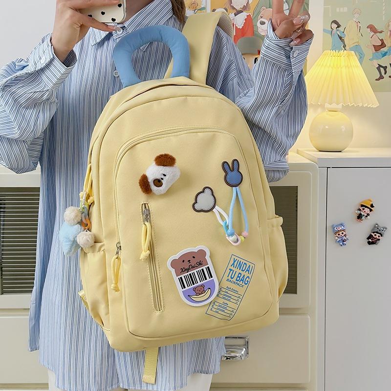 High-value schoolbag female junior high school student large-capacity backpack college student backpack lightweight travel computer backpack