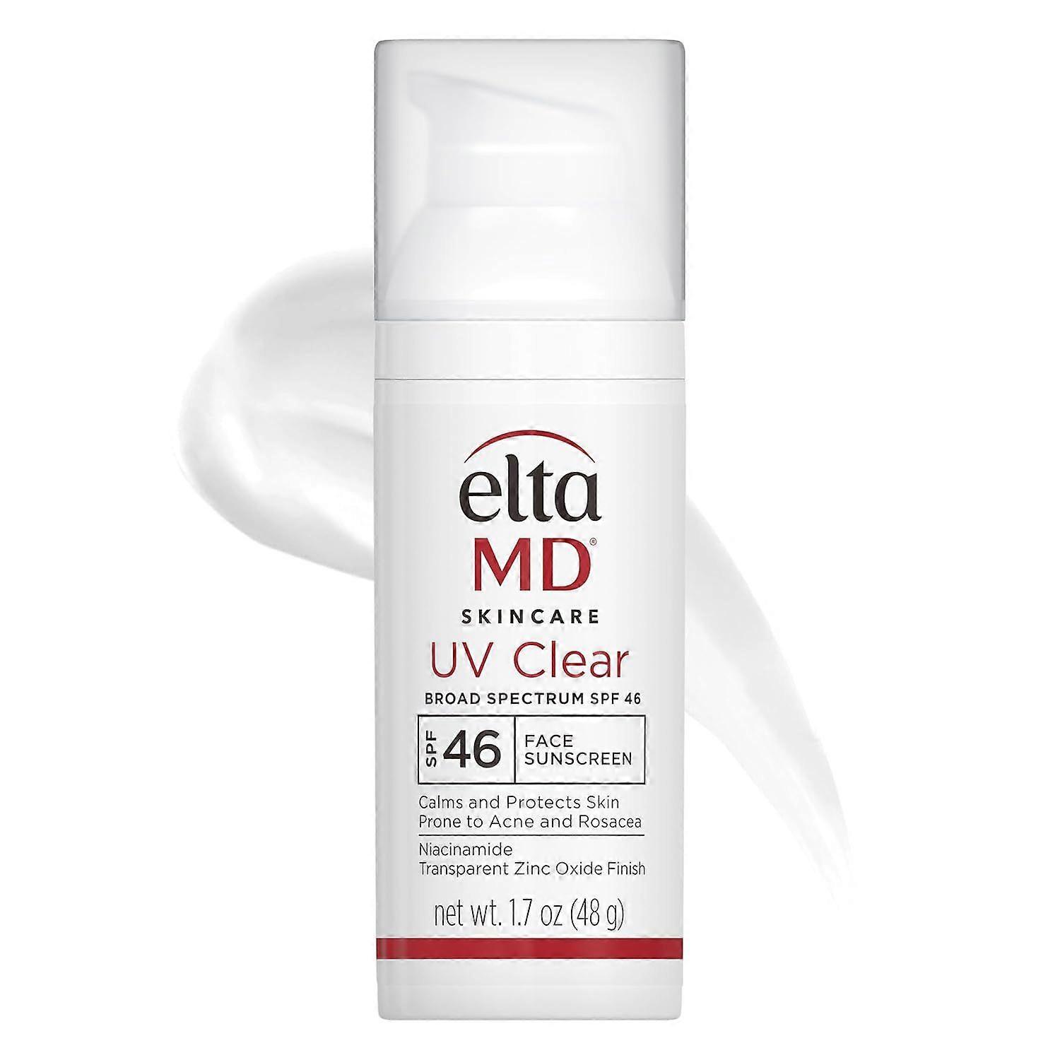 EltaMD UV Clear Gesichts-Sonnenschutz LSF 46 – Ölfreie Formel mit Zinkoxid, Dermatologisch empfohlen (Weiß)