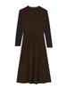 2026 Autumn/Winter Elegant Hepburn Style Slimming Patchwork Mid-Length Dress