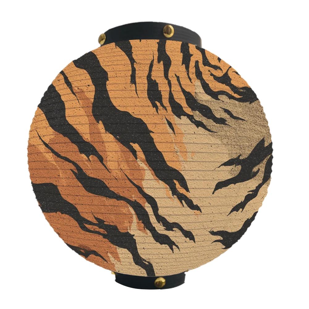 

30x30cm Japanese Style Round Paper Lanterns Tiger Leopard Print Patterns Decorative Lights for Lzakayas Bars Eateries 30x30cm