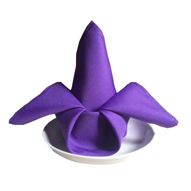 Plain Red Napkin Cloth for Hotels, Cafes, and Western Restaurants - Multipurpose Folded Flower Design