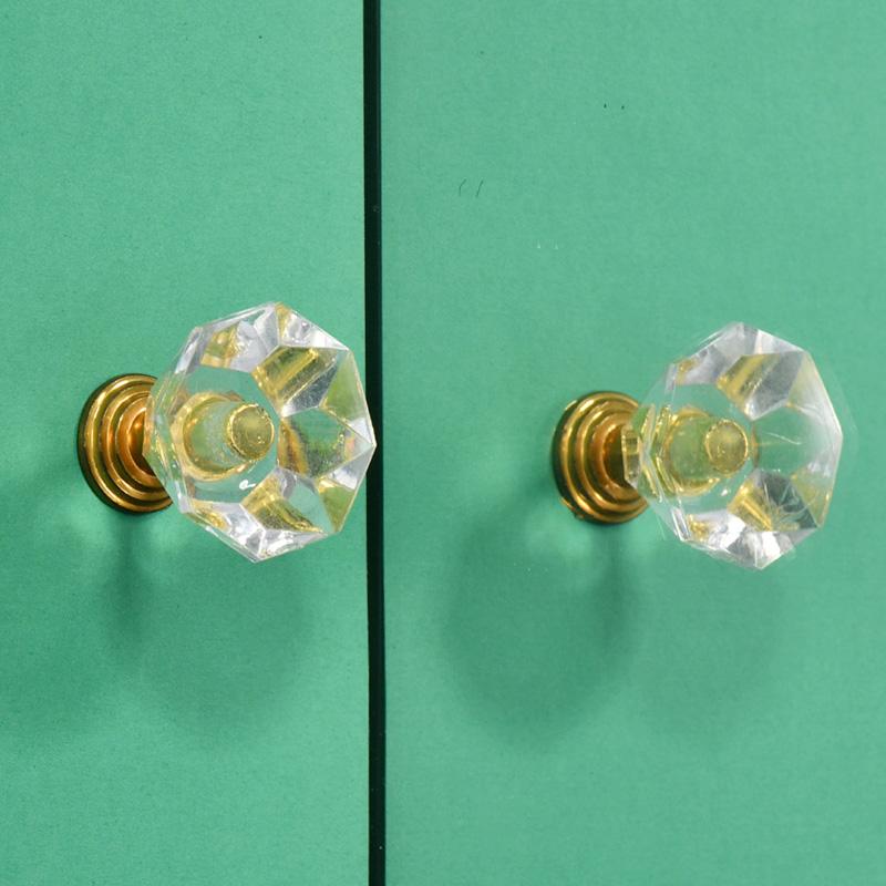 Crystal Glass Knobs Cupboard Drawer Pulls Diamond Shape Kitchen Cabinet Wardrobe Door Handles Furniture Accessories Hardware