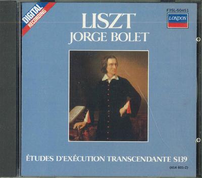CD JORGE BOLET - Liszt ,etudes D'execution Transcend F35L50451 LONDON 1986 Japan Klassiek Gebruikt