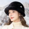 Women's Hat New Faux Mink Fur Hat - Women's Winter Hat Versatile Warm Ear Protection Stylish Top Hat Faux Fur Windproof Snow Hat