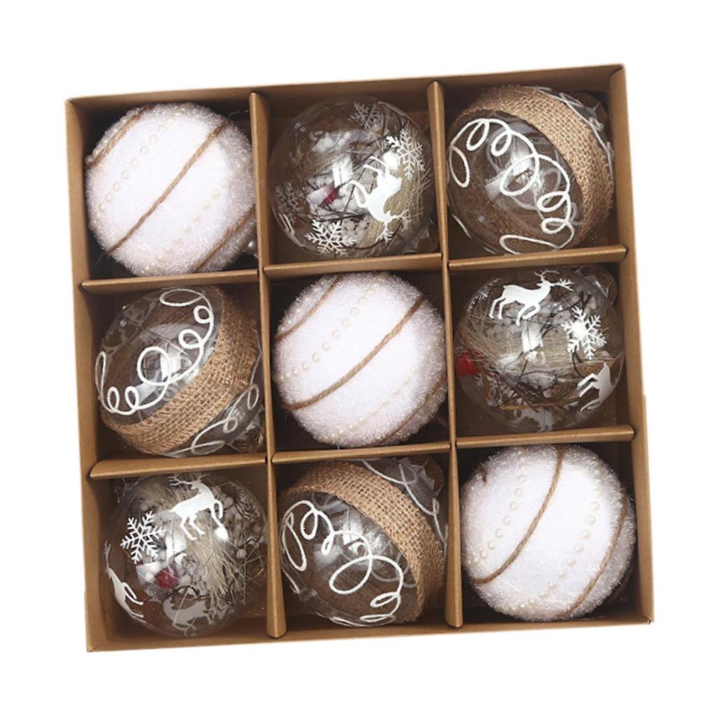 9Pcs Christmas Balls Ornaments New Year Holiday Xmas Tree Hanging Decoration