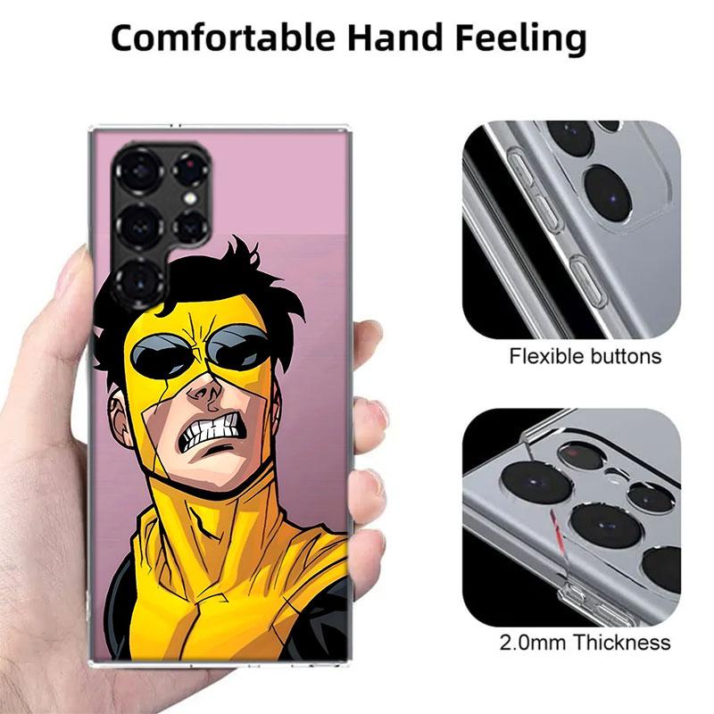 Cartoon Invincible Capa Phone Case For Samsung S26 Ultra S25 Edge Galaxy S23 S21 S20 S24 FE S22 S10 Plus Cover Clear TPU Shell C