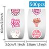 Valentine's Day Pink Sticker Roll: 500 Sheets - Decorative Envelope Seal