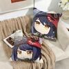 Kujo Sara Cute Genshin Impact Cushion Cover Silky Short Plush Invisible Zipper Dustproof Sofa Pillow Case For Home Decor