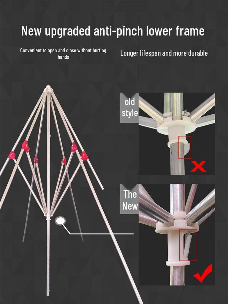 Foldable Outdoor Commercial Sunshade Umbrella with Tilt and Awning