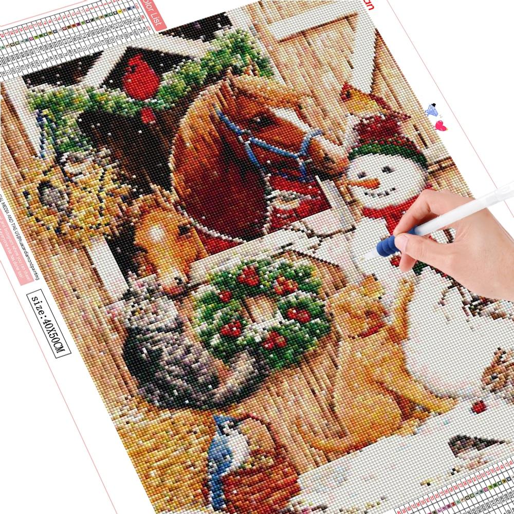 Diamante ricamo punto croce Natale pittura diamante 5D cavallo animale mosaico decorazioni per la casa regalo di festa