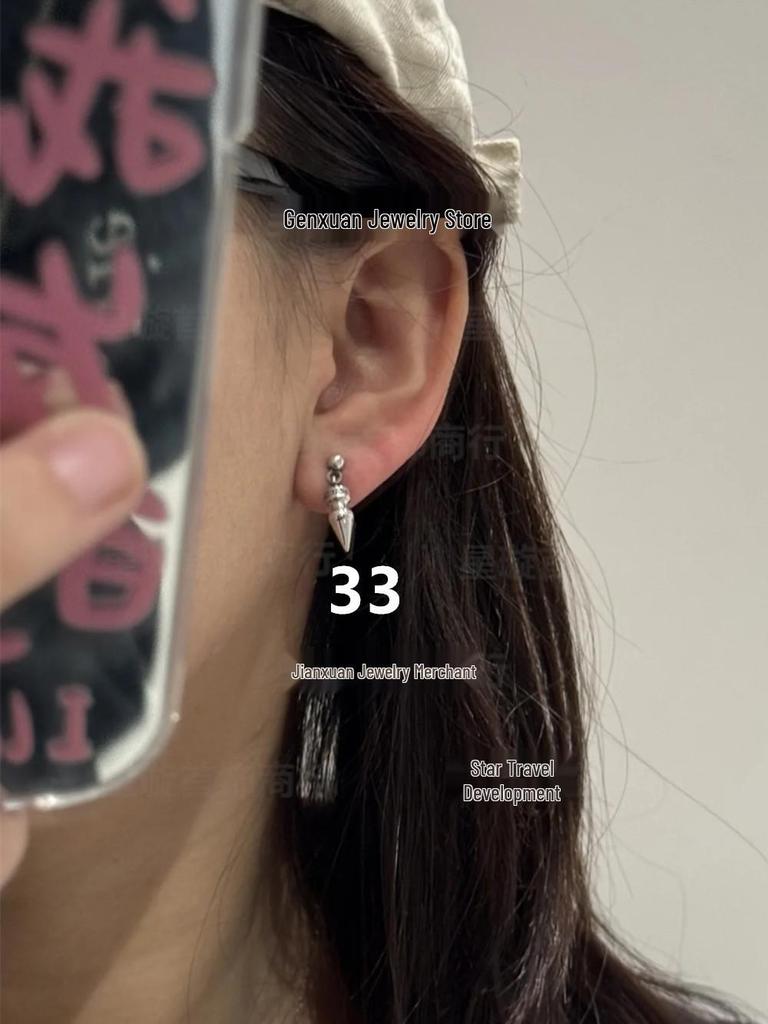 Cercei atârnători New Cross G-Dragon cu diamante colorate pentru bărbați și femei, Cupru alb, Argint thailandez, Ac din argint s925