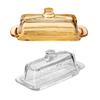 Glass Butter Dish Lid Included Elegant Plate for Butter Storage and Snacks Serving Practical Kitchen Tool