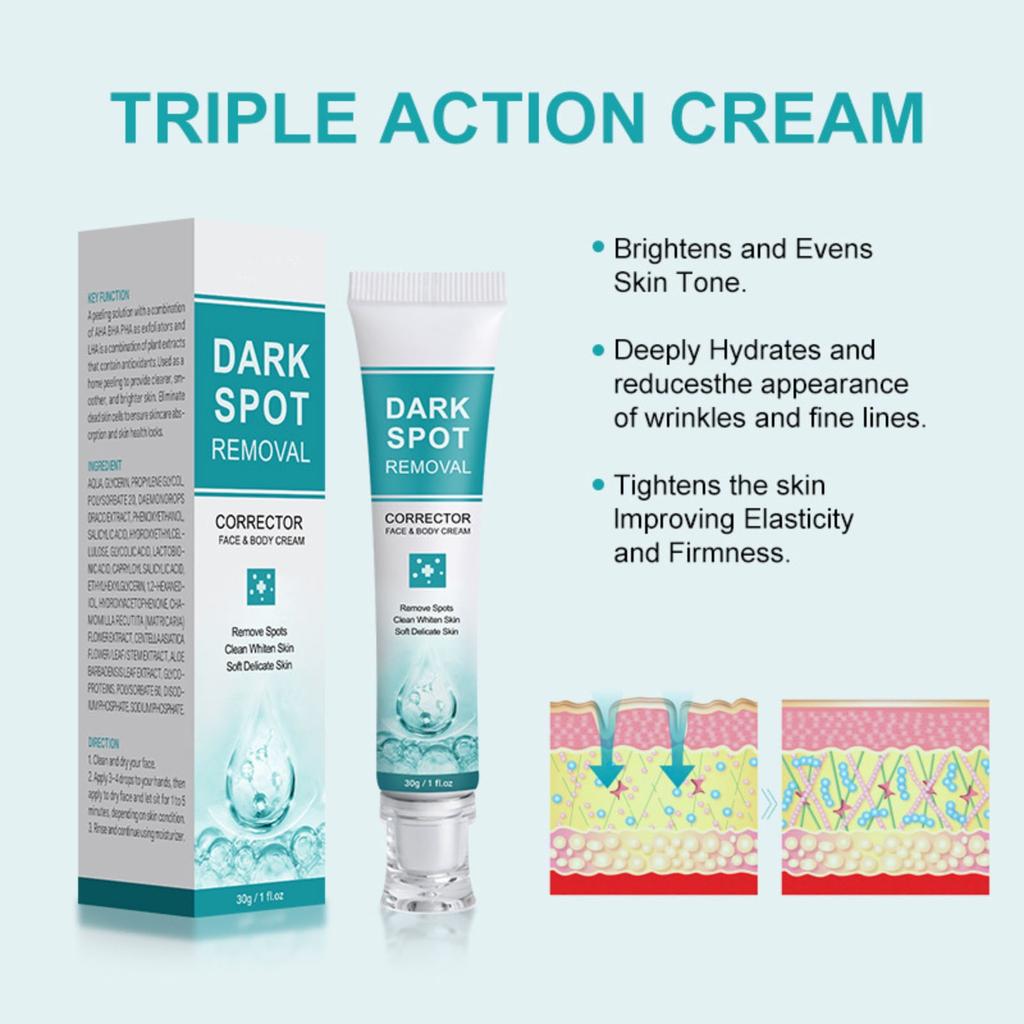 Aufhellende Hautcreme, feuchtigkeitsspendende und aufhellende Hautton-Verdunkelungs-Feuchtigkeitscreme, 30 g