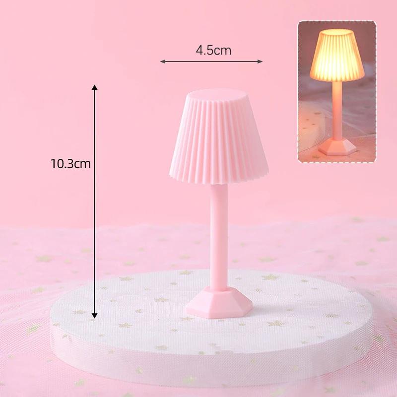 1:12 Dollhouse Miniature Led Night Light Floor Lamp Mini Desk Lamp Home Lighting Model Decor Toy Doll House Accessories