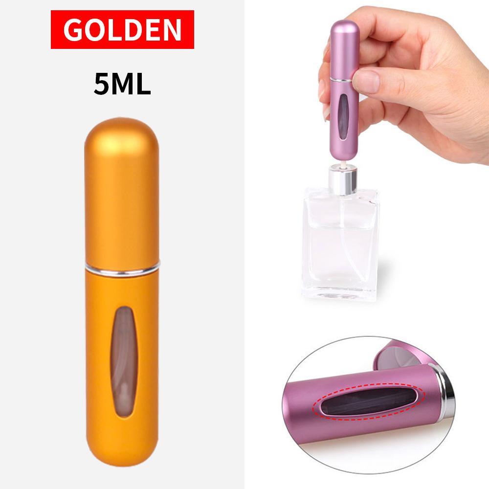 5ml Mini Aluminum Spray Refillable Bottle Portable Perfume Atomizer Liquid Container, Suitable for Cosmetics Travel