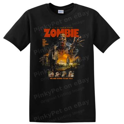 Zombi 2 Zombie Τρόμου Μπλουζάκι Ιταλική Cult Ταινία Αφίσα Τέχνη Γραφικό Απέθαντο T-shirt