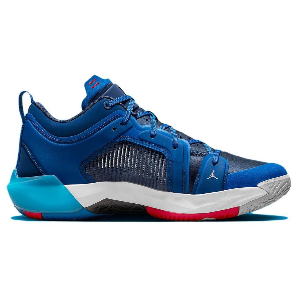 Air Jordan 37 Low PF 'Fraternity' (Unisex) Scarpe da Basket Blu Militare / Bianco / Blu Mezzanotte / Rosso Vivo / Grigio Cielo DV9908 401